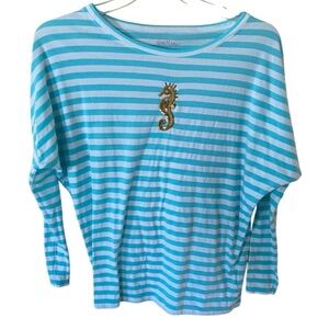 Lilly Pulitzer oversized pinstripes T shirt size L